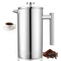 Vevor 312613 Кавоварка French Press 1.5 л з нержавіючої сталі, сріблястий колір