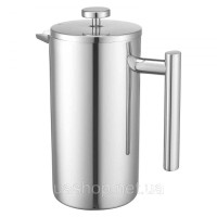 Vevor 312613 Кавоварка French Press 1.5 л з нержавіючої сталі, сріблястий колір