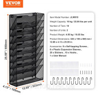 Vevor 315087 Настінний тримач для газет, настінний тримач для файлів, 2 штуки з 10 відділеннями, металева папка для зберігання Vevor 315087 Настінний тримач для газет, настінний тримач для файлів, 2 штуки з 10 відділеннями, металева папка для зберігання