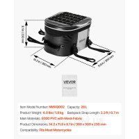 Vevor 310646 Сумка для мотоцикла на задній сидінні 28 л, водонепроникна, сумка для багажу на задньому сидінні мотоцикла, сховище