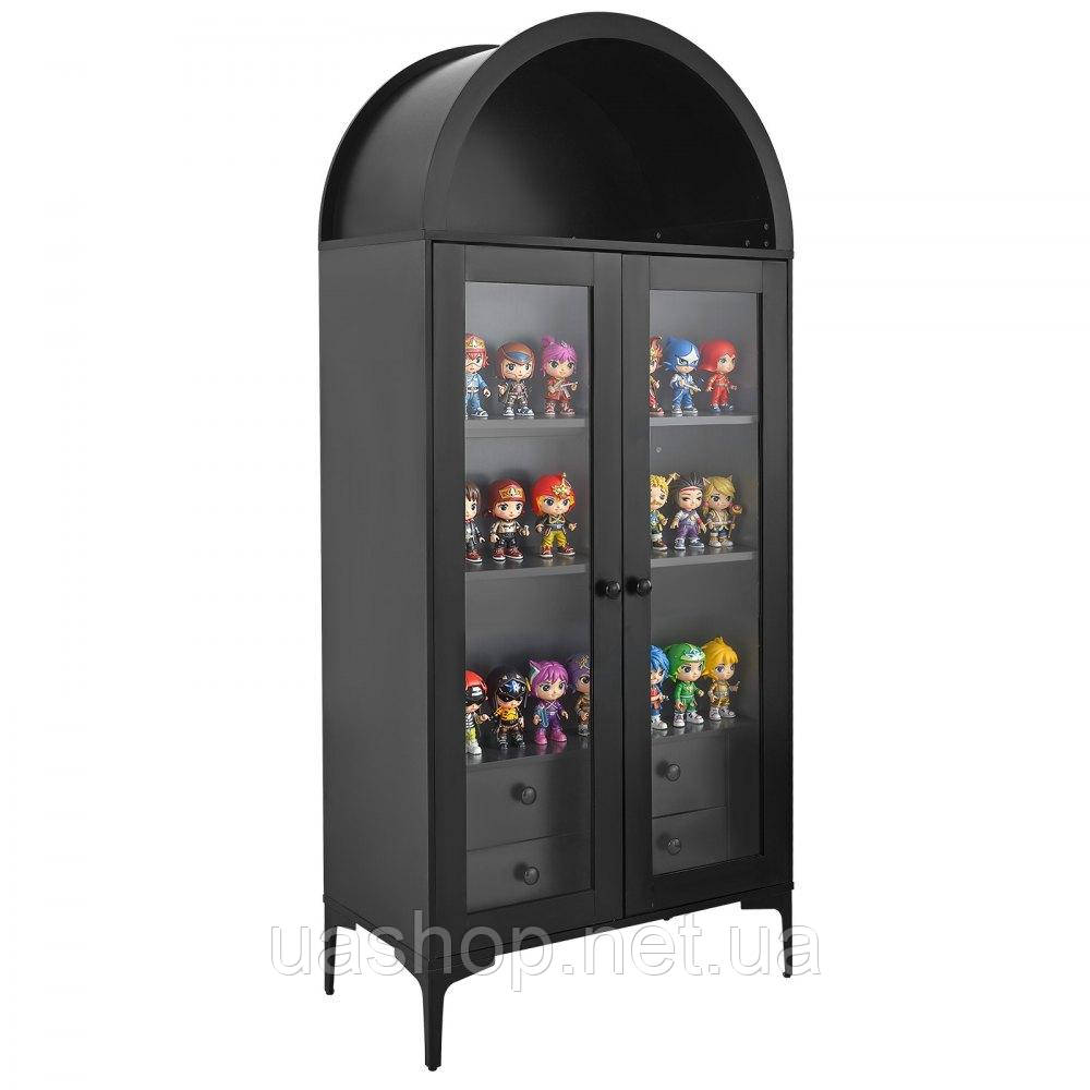 Vevor 311676 Арочна вітрина зі скляними дверима, колекційна вітрина, чотирирівнева вітрина (висота 179 см) з 2 регульованими