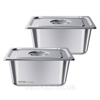 Vevor 311720 Харчовий контейнер Gastronorm 1/2 розміру, з нержавіючої сталі, кришка 9 л Vevor 311720 Харчовий контейнер Gastronorm 1/2 розміру, з нержавіючої сталі, кришка 9 л