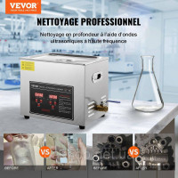 Vevor 313467 Ультразвуковий очищувач Ультразвуковий пристрій для очищення нержавіючої сталі 300 Вт, 10 л Ультразвуковий пристрій Vevor 313467 Ультразвуковий очищувач Ультразвуковий пристрій для очищення нержавіючої сталі 300 Вт, 10 л Ультразвуковий пристрій