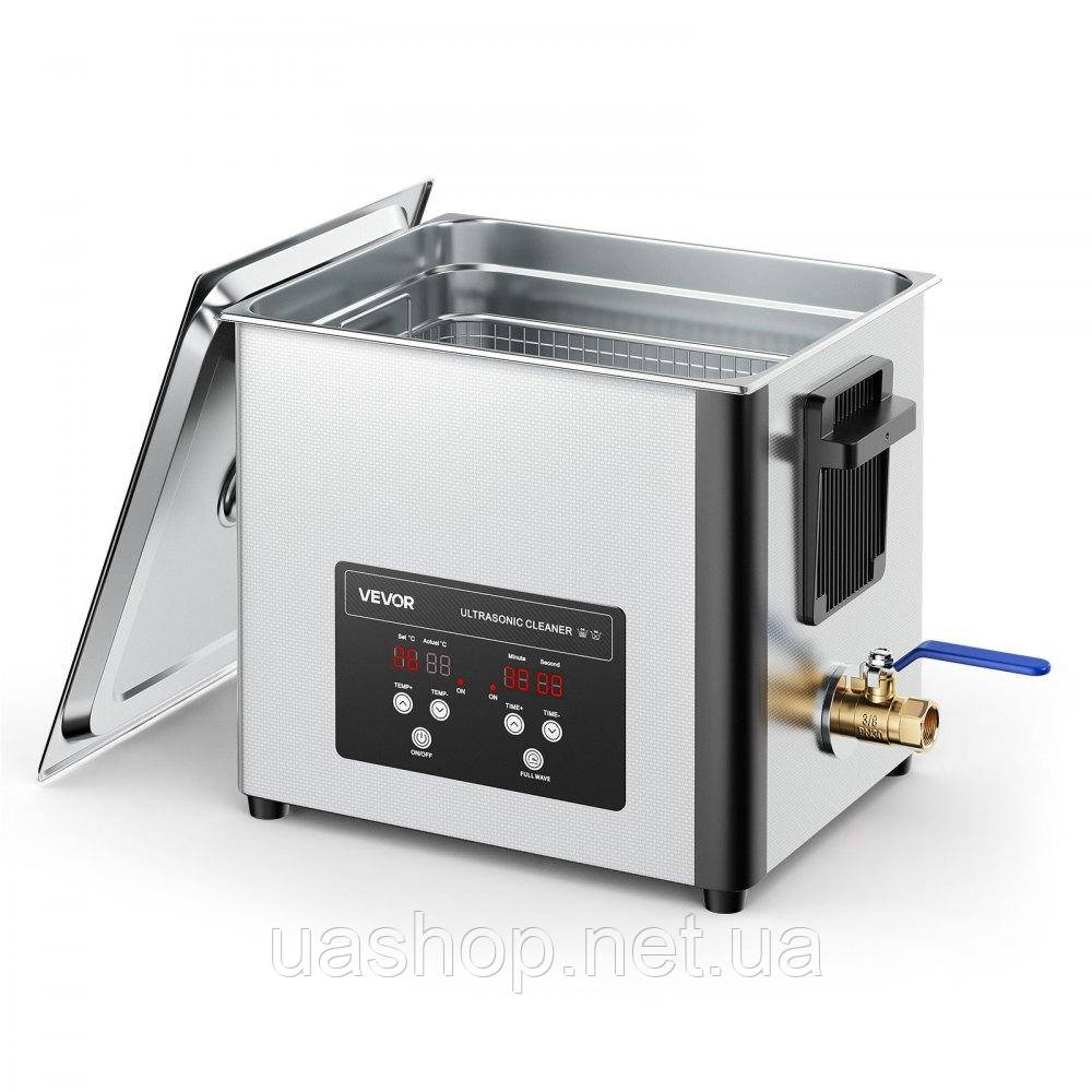 Vevor 313480 Ультразвукова мийка 10 L, професійна ультразвукова мийка з кошиком для чищення та цифровим дисплеєм, промислова мийка