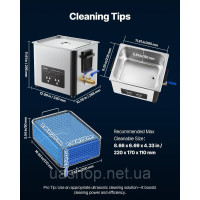 Vevor 313480 Ультразвукова мийка 10 L, професійна ультразвукова мийка з кошиком для чищення та цифровим дисплеєм, промислова мийка Vevor 313480 Ультразвукова мийка 10 L, професійна ультразвукова мийка з кошиком для чищення та цифровим дисплеєм, промислова мийка