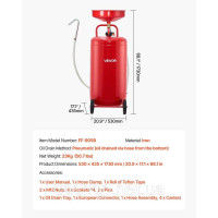 Vevor 310753 Каністра для збірки оливи 9,5 л, контейнер для збірки оливи з регульованою висотою лійки, збірник оливи з колесами,