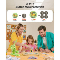 Vevor 312770 Прес для виготовлення круглих ґудзиків 32/58 мм з 200 деталями для ґудзиків, круглим різаком, книгою заклинань та