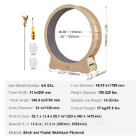 Vevor 313599 Колесо для котів 1320x340x1415мм Колесо для котів з березової та тополиної фанери Колесо для котів Малошумне Знімний