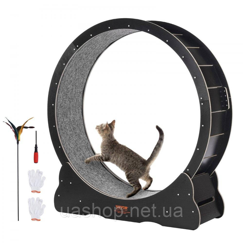 Vevor 313602 Кімнатний велотренажер для котів з дряпкою для котів 110см чорний