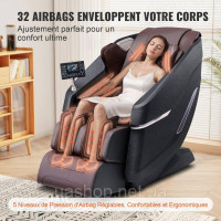 Vevor 315182 Масажне крісло з гнучкою рейкою SL, 3D масажер шиацу для всього тіла, невагомість, від 10 до 18 автоматичних режимів,