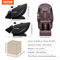 Vevor 315182 Масажне крісло з гнучкою рейкою SL, 3D масажер шиацу для всього тіла, невагомість, від 10 до 18 автоматичних режимів,