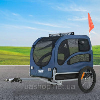 Vevor 313621 Причіп для собак 45 кг причіп для велосипедів вуглецева сталь + 600D оксфордська тканина + ПП складаний 1440 x 725 x