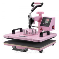 Vevor 312862 Термопрес 30x38 см, 5 в 1, футболки для стакану, рожеві Vevor 312862 Термопрес 30x38 см, 5 в 1, футболки для стакану, рожеві