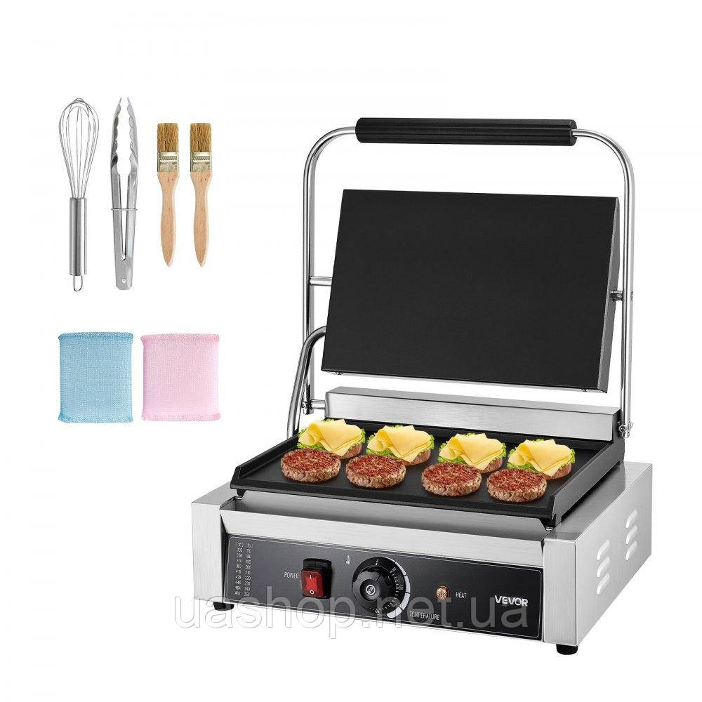 Vevor 311862 Контактний гриль для паніні Commercial Panini Grill 2200 Вт для сендвічів, стейків, бекону, гамбургерів, прес-гриль