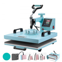Vevor 312868 Термопрес 38x38см 8 в 1 Прес для склянок Зелені футболки