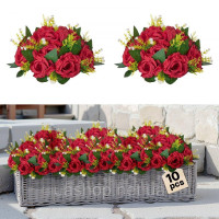 Vevor 318054 10x Art Flowers Квіткові кульки Штучна квіткова композиція 24x24x12cm Червона