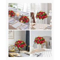 Vevor 318054 10x Art Flowers Квіткові кульки Штучна квіткова композиція 24x24x12cm Червона
