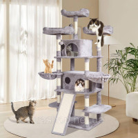 Vevor 313641 Когтеточка для котів когтеточка для котів лазання по дереву котяче дерево сизаль 174см світло-сірий