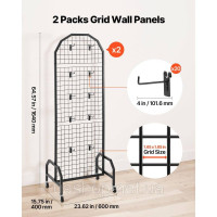 Vevor 315211 Настінні панелі Grid Wall Grid Wall 60x164 см, викатна презентаційна полиця, 2 шт. Vevor 315211 Настінні панелі Grid Wall Grid Wall 60x164 см, викатна презентаційна полиця, 2 шт.