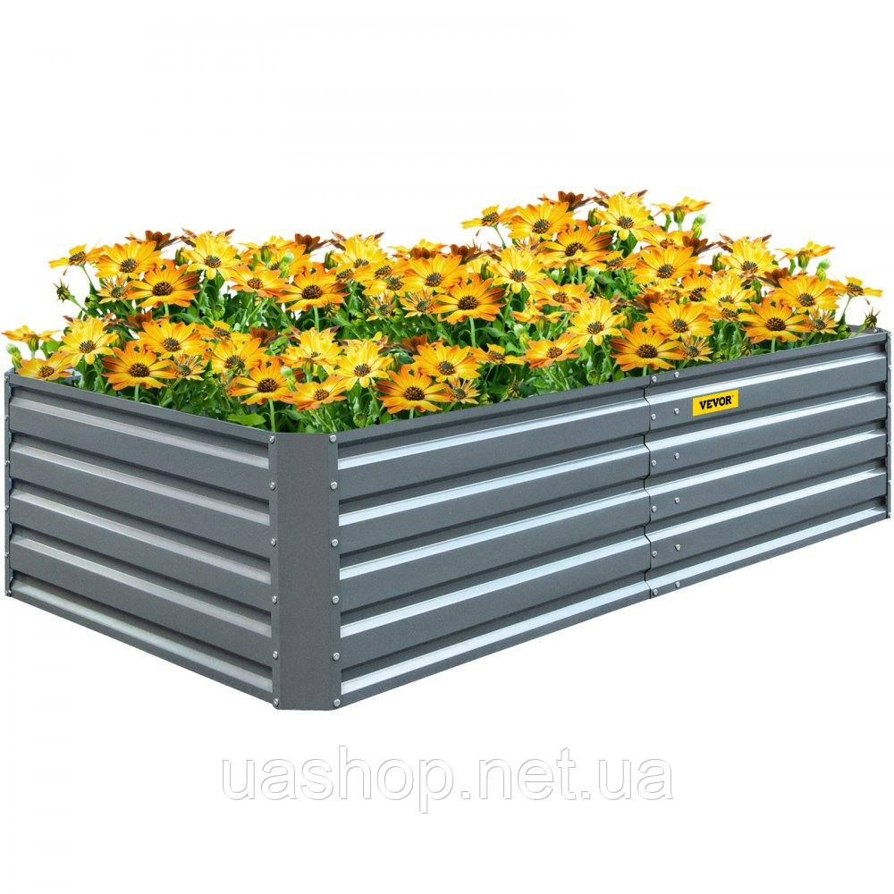 Vevor 317087 Піднята грядка, 203x102x48 см, Металевий горщик для рослин, Комплект грядок для посадки, Грядка для овочів, Грядка