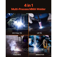 Vevor 314480 TIG Welder 4-in-1 Welder Pulse MMA Lift Stick IGBT Inverter LED Vevor 314480 TIG Welder 4-in-1 Welder Pulse MMA Lift Stick IGBT Inverter LED