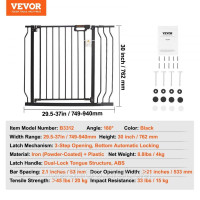 Vevor 312957 Door Guard, бар'єрні сходові ворота, діапазон ширини 749-990 мм, дитячі ворота, ворота для домашніх тварин, сходові