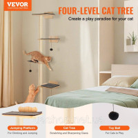 Vevor 313677 Полиця для котів Дерево Котяча вежа Полиця для котів Дряпка Дерево для котів 183,5 см