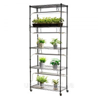 Vevor 317120 Стійка для рослин DIY з лампами для вирощування, підставка для рослин на колесах, повноспектрове освітлення 192 Вт