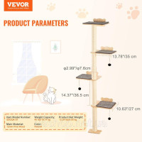 Vevor 313677 Полиця для котів Дерево Котяча вежа Полиця для котів Дряпка Дерево для котів 183,5 см