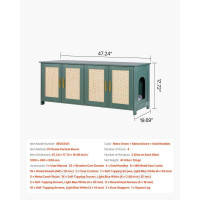 Vevor 313683 Котячий туалет, 1200x450x500 мм, Котячий туалет з 4 ротанговими дверцятами та 2 входами, Шафа для котячого туалету Vevor 313683 Котячий туалет, 1200x450x500 мм, Котячий туалет з 4 ротанговими дверцятами та 2 входами, Шафа для котячого туалету