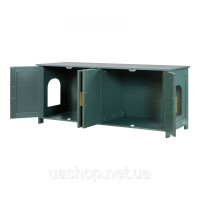Vevor 313683 Котячий туалет, 1200x450x500 мм, Котячий туалет з 4 ротанговими дверцятами та 2 входами, Шафа для котячого туалету Vevor 313683 Котячий туалет, 1200x450x500 мм, Котячий туалет з 4 ротанговими дверцятами та 2 входами, Шафа для котячого туалету