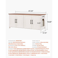 Vevor 313685 Шафа для котячого туалету, 1200x450x500 мм, Шафа для котячого туалету з 4 дверцятами та 2 входами, Кітячий туалет для Vevor 313685 Шафа для котячого туалету, 1200x450x500 мм, Шафа для котячого туалету з 4 дверцятами та 2 входами, Кітячий туалет для