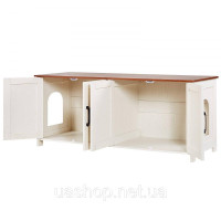 Vevor 313685 Шафа для котячого туалету, 1200x450x500 мм, Шафа для котячого туалету з 4 дверцятами та 2 входами, Кітячий туалет для Vevor 313685 Шафа для котячого туалету, 1200x450x500 мм, Шафа для котячого туалету з 4 дверцятами та 2 входами, Кітячий туалет для