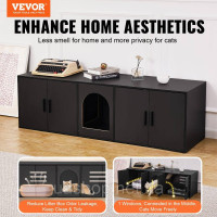 Vevor 313690 Котяча шафа, 1,47x0,46x0,45 м, Котячий туалет, Туалетна шафа з двоспальним ліжком, Дерев'яний будиночок для домашніх Vevor 313690 Котяча шафа, 1,47x0,46x0,45 м, Котячий туалет, Туалетна шафа з двоспальним ліжком, Дерев'яний будиночок для домашніх