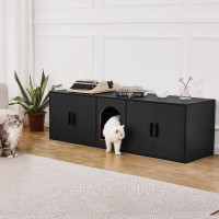 Vevor 313690 Котяча шафа, 1,47x0,46x0,45 м, Котячий туалет, Туалетна шафа з двоспальним ліжком, Дерев'яний будиночок для домашніх Vevor 313690 Котяча шафа, 1,47x0,46x0,45 м, Котячий туалет, Туалетна шафа з двоспальним ліжком, Дерев'яний будиночок для домашніх