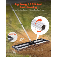 Vevor 318134 Lawn Racles з рівнем STEM Grake Up Levelingrake Lawn Care 254x762 мм