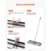 Vevor 318134 Lawn Racles з рівнем STEM Grake Up Levelingrake Lawn Care 254x762 мм