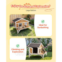 Vevor 313699 Вуличний котячий будиночок, котяча будка з пінопластовою ізоляцією, дерев'яне укриття з великою платформою,