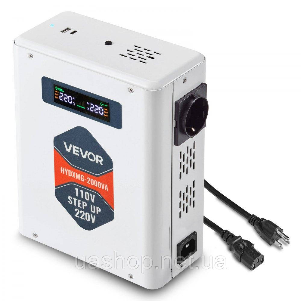 Vevor 316255 Підвищувальний перетворювач напруги 2000 ВА, потужний підвищувальний перетворювач, силовий трансформатор 110 В на 220