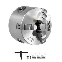 Vevor 314626 3-кулачковий токарний патрон, 80 мм, самоцентрувальний патрон, діапазон затискання 2-63 мм з Т-подібним гайковим