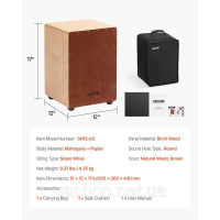 Vevor 316302 Коробка для малого барабана Cajon із заокругленими краями, включаючи дорожню сумку 305x305x430 мм Vevor 316302 Коробка для малого барабана Cajon із заокругленими краями, включаючи дорожню сумку 305x305x430 мм