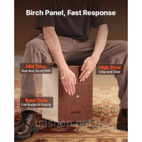 Vevor 316304 Коробка для барабана Cajon Box із заокругленими краями, дріт для малого барабана 255x255x380 мм