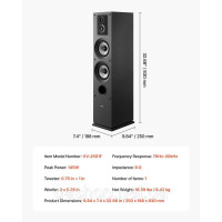 Vevor 316307 Підлогова акустична система, 3-смугова, 145 Вт, 70 Гц–20 кГц, 1,91/2,54 см ВЧ-динамік Vevor 316307 Підлогова акустична система, 3-смугова, 145 Вт, 70 Гц–20 кГц, 1,91/2,54 см ВЧ-динамік