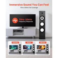 Vevor 316308 Підлогова акустична система, 2-смугова Hi-Fi, 200 Вт, 70 Гц–20 кГц, 2,54 см ВЧ-динамік