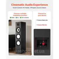 Vevor 316308 Підлогова акустична система, 2-смугова Hi-Fi, 200 Вт, 70 Гц–20 кГц, 2,54 см ВЧ-динамік