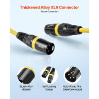 Vevor 316321 Кабель XLR 6,1 м, упаковка з 6 штук, балансні мікрофонні кабелі DMX (чоловічий-жіночий), позолочені 3-контактні