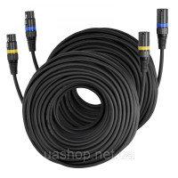 Vevor 316317 Кабель XLR 30,48 м, упаковка з 2 шт., балансні мікрофонні кабелі DMX (чоловічий-жіночий), позолочені 3-контактні