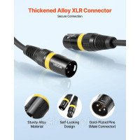 Vevor 316317 Кабель XLR 30,48 м, упаковка з 2 шт., балансні мікрофонні кабелі DMX (чоловічий-жіночий), позолочені 3-контактні