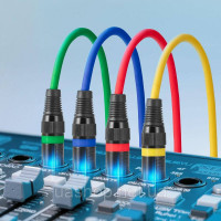 Vevor 316320 Кабель XLR 7,62 м, упаковка з 4 шт., балансні мікрофонні кабелі DMX (чоловічий-жіночий), позолочені 3-контактні Vevor 316320 Кабель XLR 7,62 м, упаковка з 4 шт., балансні мікрофонні кабелі DMX (чоловічий-жіночий), позолочені 3-контактні