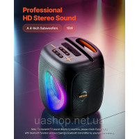 Vevor 316328 Караоке-машина, 15 Вт, портативна Bluetooth-колонка 10 см з 2 мікрофонами, світлодіодний підсвічування, функція TWS,